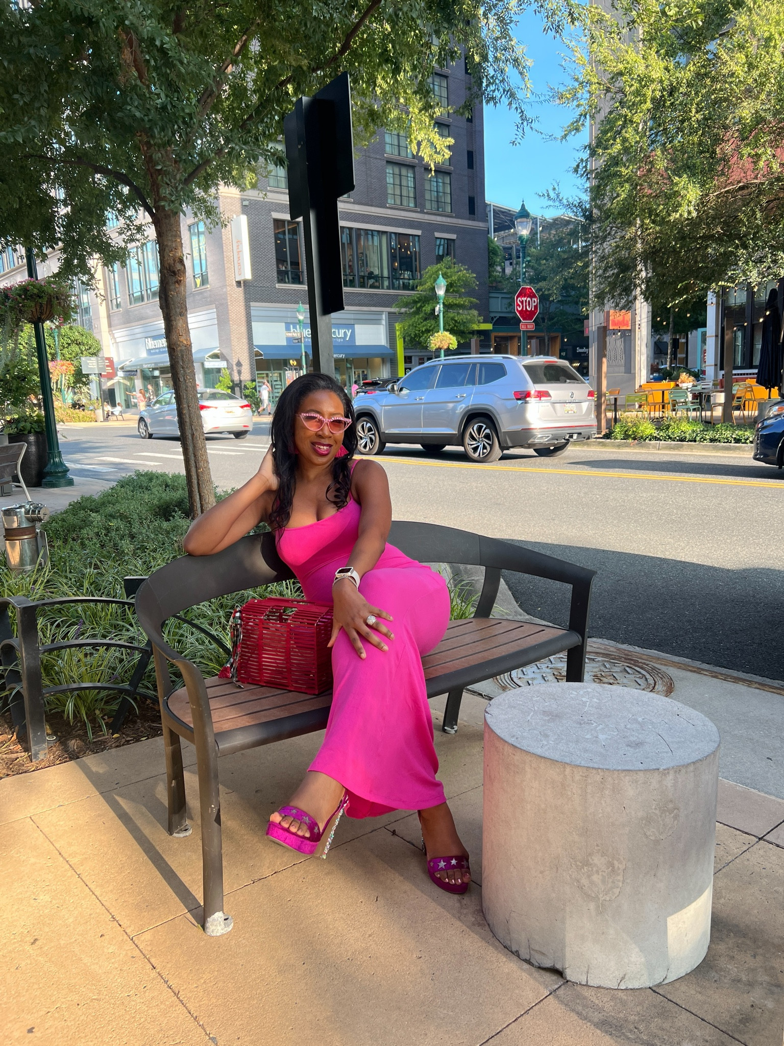 Maxi dress, bamboo bag, and platforms for days. My waist may be snatched, but my style remains unbeatable! 💗💋💕#SlayAllDay #OOTD #PrettyInPink 

#LTKFindsUnder50 #LTKOver40 #LTKStyleTip