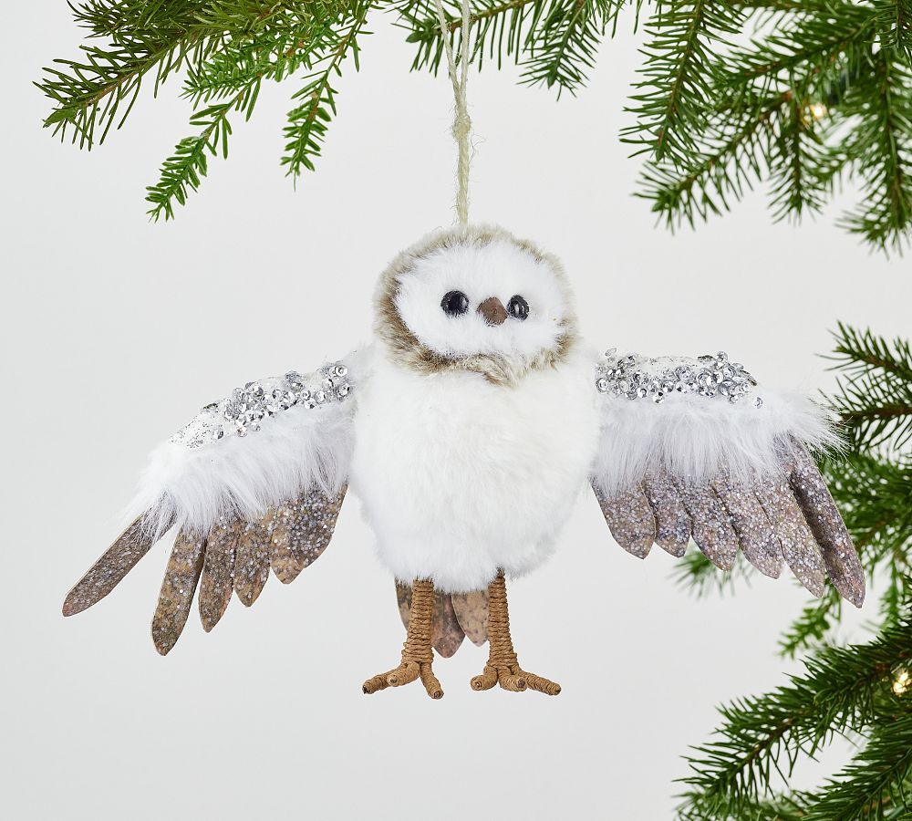 Furry Owl Ornament | Pottery Barn (US)