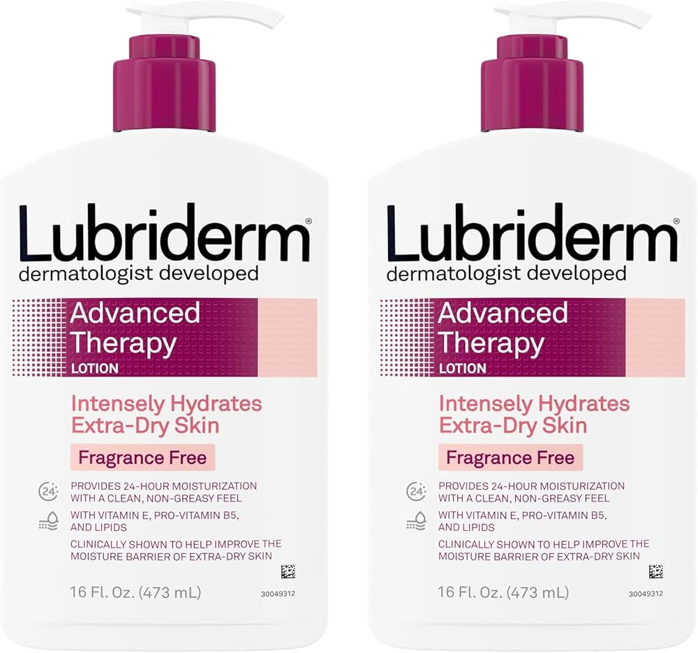 Lubriderm Advanced Therapy Fragrance-Free Moisturizing Lotion with Vitamins E and Pro-Vitamin B5,... | Amazon (US)