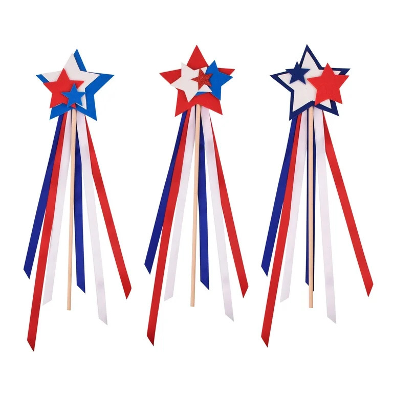 Utoimkio Clearance 3Pcs 4th of July Patriotic Fairy Picks American Flag Red White Blue Star Fairy... | Walmart (US)
