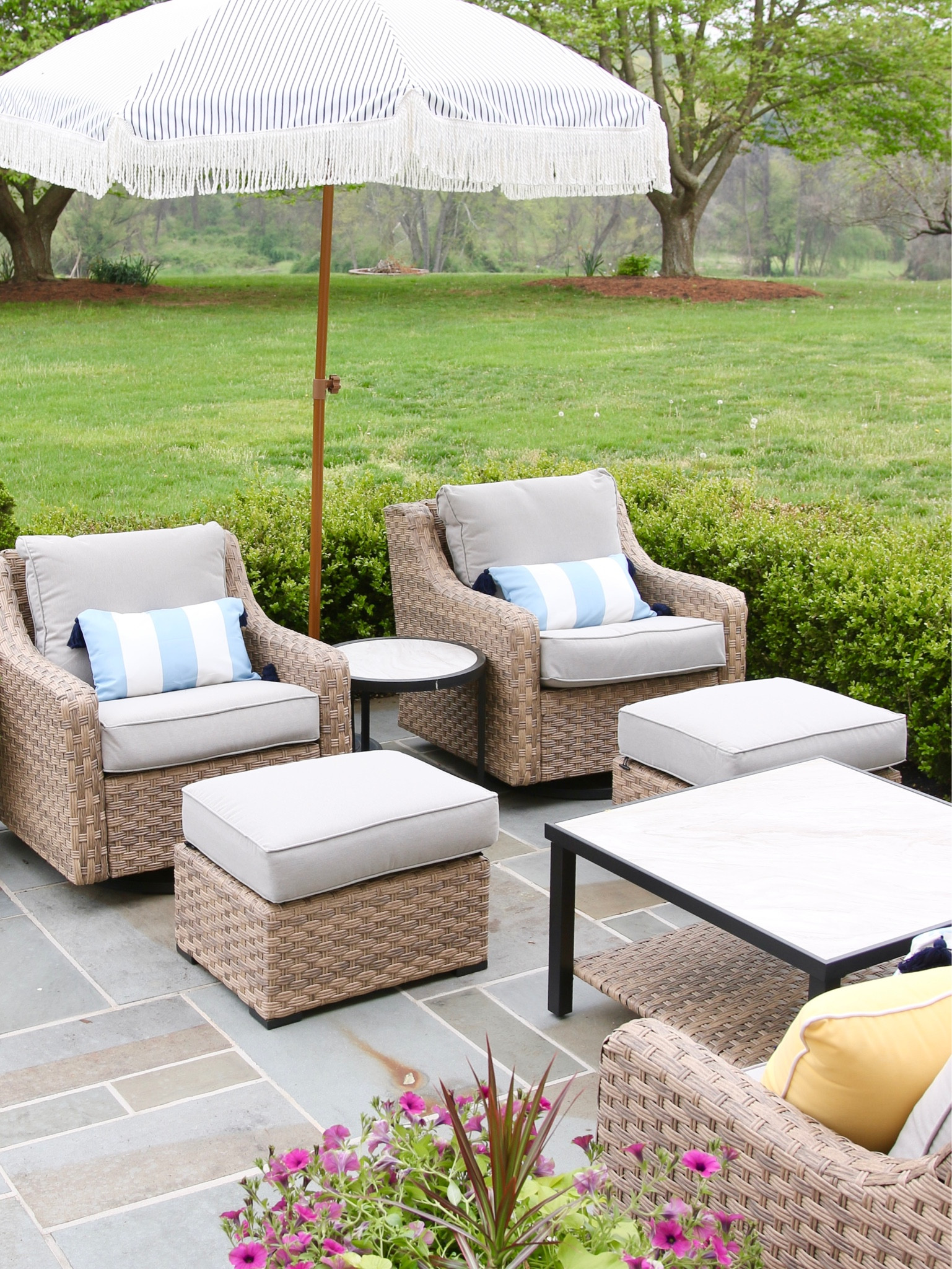 Patio decor, swivel armchair, patio ottoman, side table, patio set 

#LTKsalealert #LTKFind #LTKhome