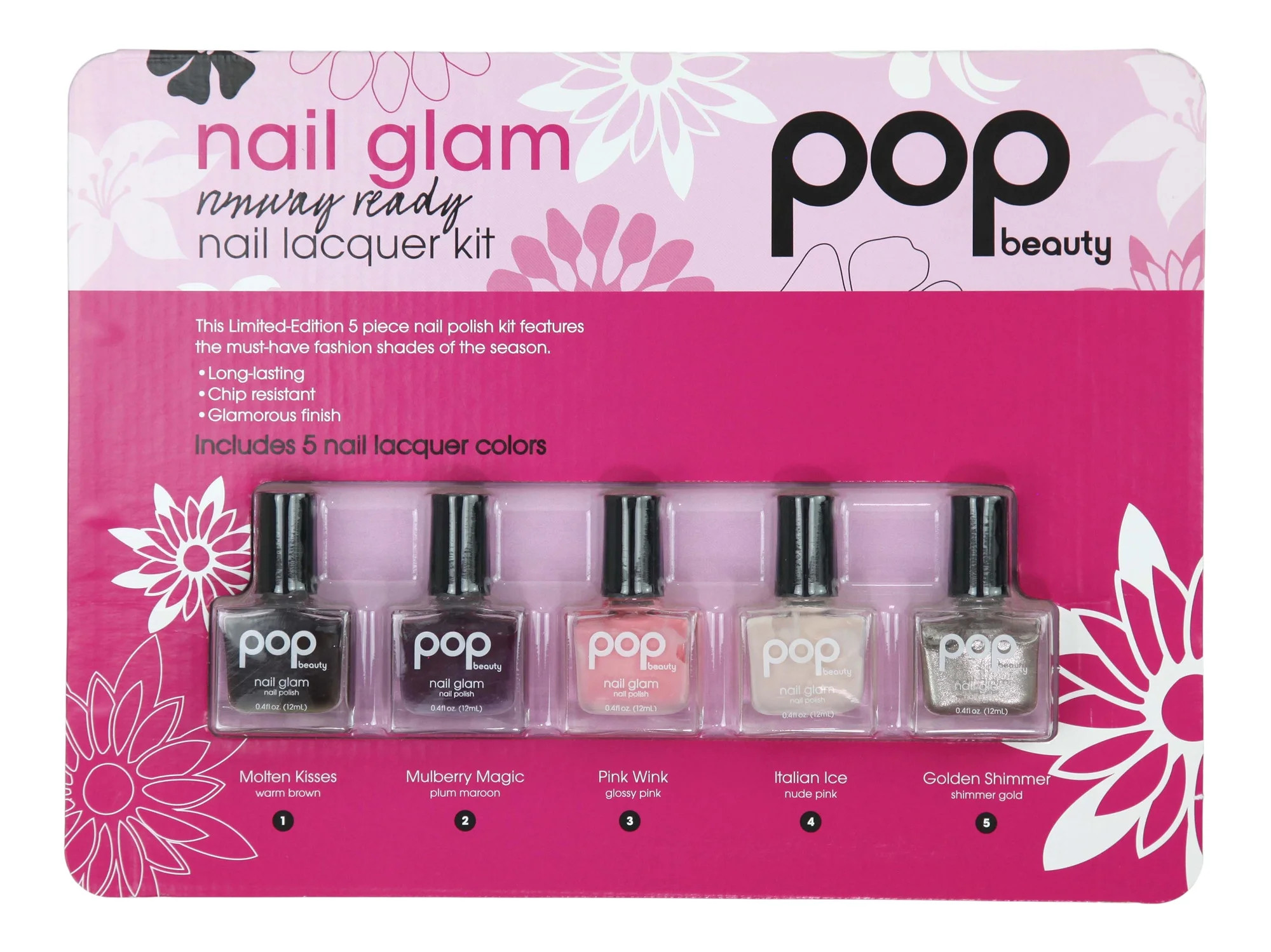 POP beauty Limited Edition Nail Glam Runway Ready Lacquer 5 piece Kit | Walmart (US)