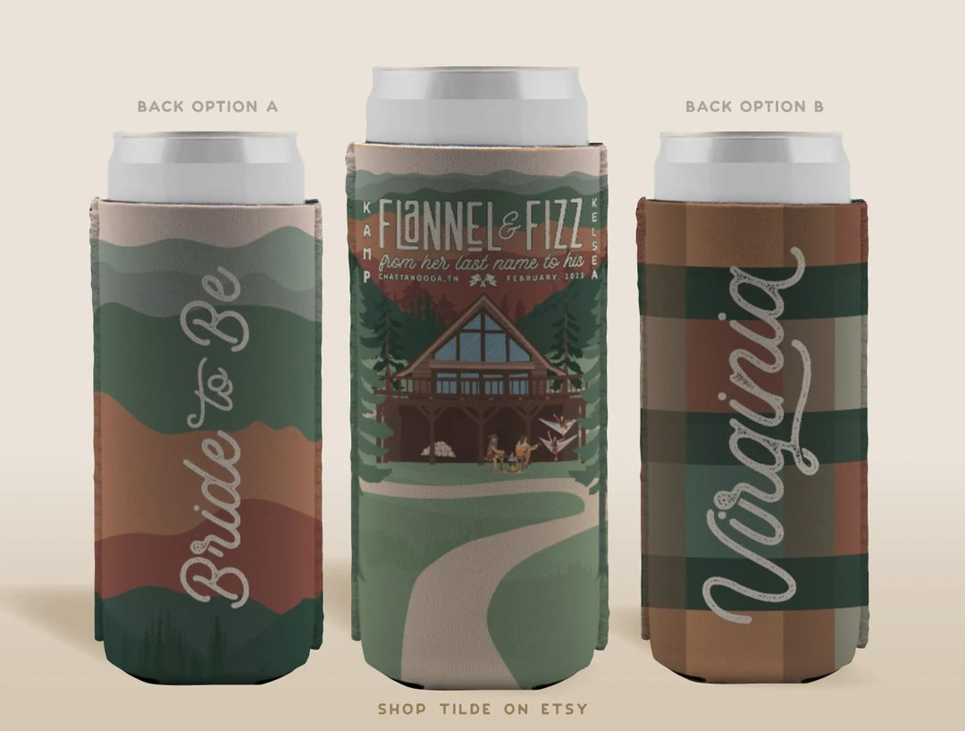 Camp Bachelorette Can Cooler, Mountain Bachelorette Party, Custom Coozie, Bachelorette Party Favo... | Etsy (US)