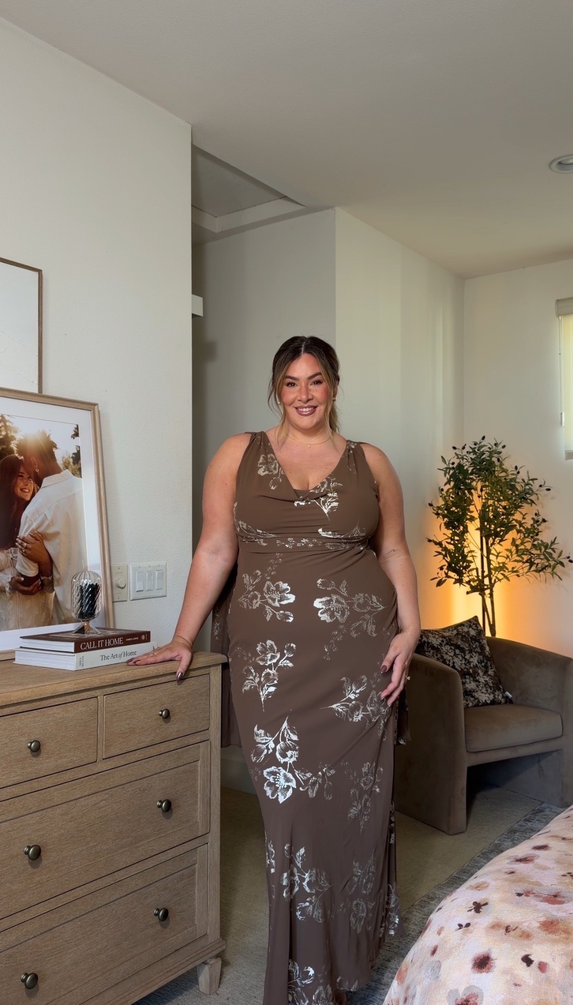 Wedding guest dress look from lulus 🤎 wearing an xl!

#LTKMidsize #LTKWedding