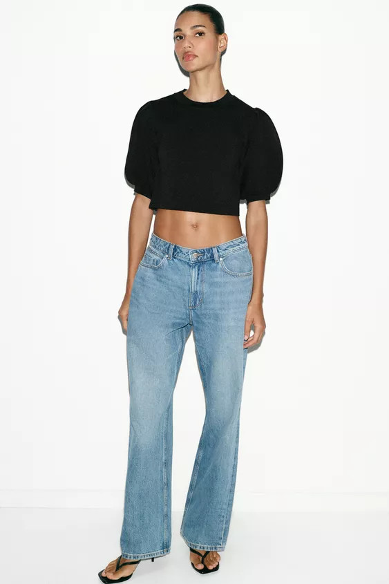 PUFF SLEEVE KNIT TOP | Zara UK