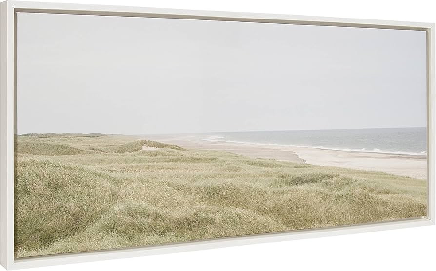 Kate and Laurel Sylvie Peaceful and Serene Coastal Landscape Framed Canvas Wall Art by The Creati... | Amazon (US)