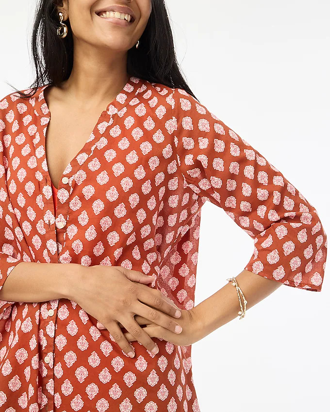 Printed button-down tunic | J.Crew Factory