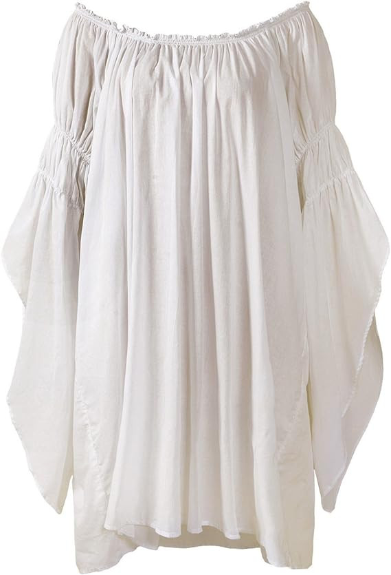Renaissance 100% Cotton Medieval Peasant Dress Up Pirate Faire Celtic Blouse | Amazon (US)