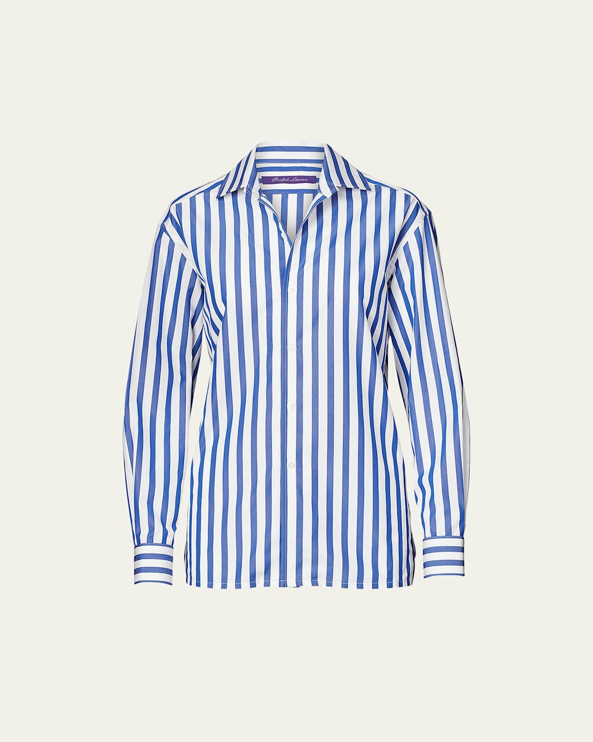 Capri Striped Cotton Blouse, White | Bergdorf Goodman