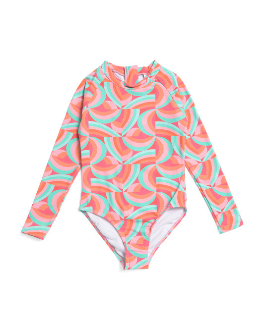 Girls Geometric Melon Surf Suit | TJ Maxx