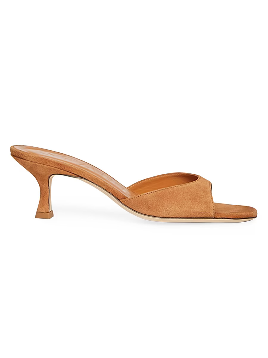 Women's Brigitte Suede Mules - Tan - Size 10 | Saks Fifth Avenue