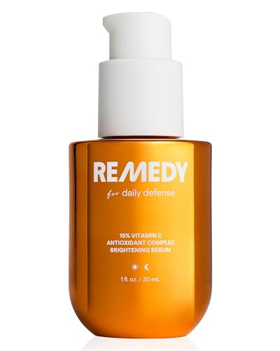 Remedy for Daily Defense | 15% Vitamin C Complex Brightening Serum | Stabilized Vitamin C with Next-Gen Antioxidants, Ferulic Acid, Ectoin | Fragrance Free | By Dermatologist Dr. Shah | 1 Fl Oz | Amazon (US)