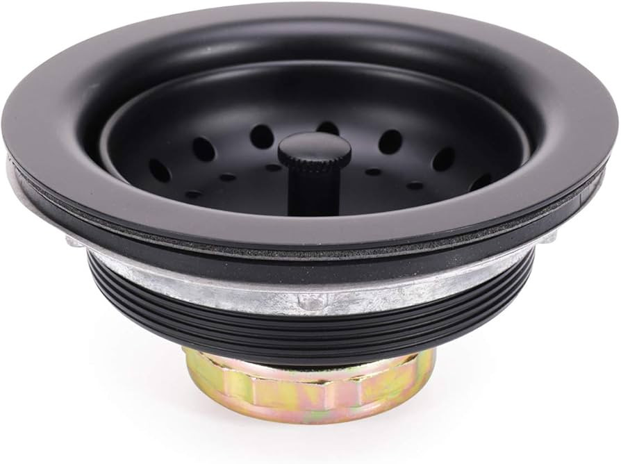 KONE 3-1/2 Inch Kitchen Sink Stainless Steel Basket Strainer Water Stopper with Drain Assembly, B... | Amazon (US)