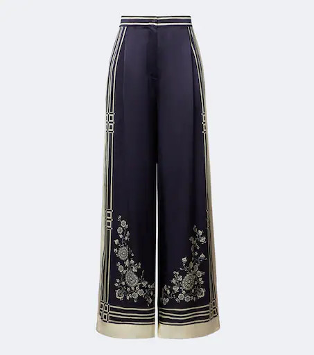 Banderra printed silk satin wide-leg pants | Mytheresa (US/CA)