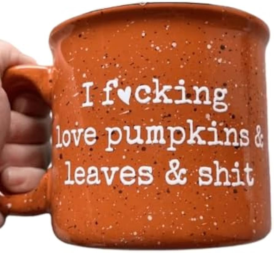 Funny Coffee Mug, I F*cking Love Pumpkins and Leaves and Shit Fall Stoneware Campfire mug, 15oz C... | Amazon (US)
