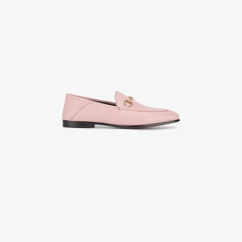 Gucci Pink Brixton Leather loafers | Browns Fashion