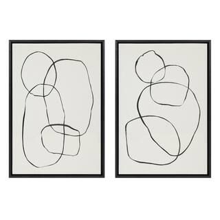 871 Modern Circles & 869 Going in Circles by Teju Reval Framed Abstract Canvas Wall Art Print 33 ... | The Home Depot