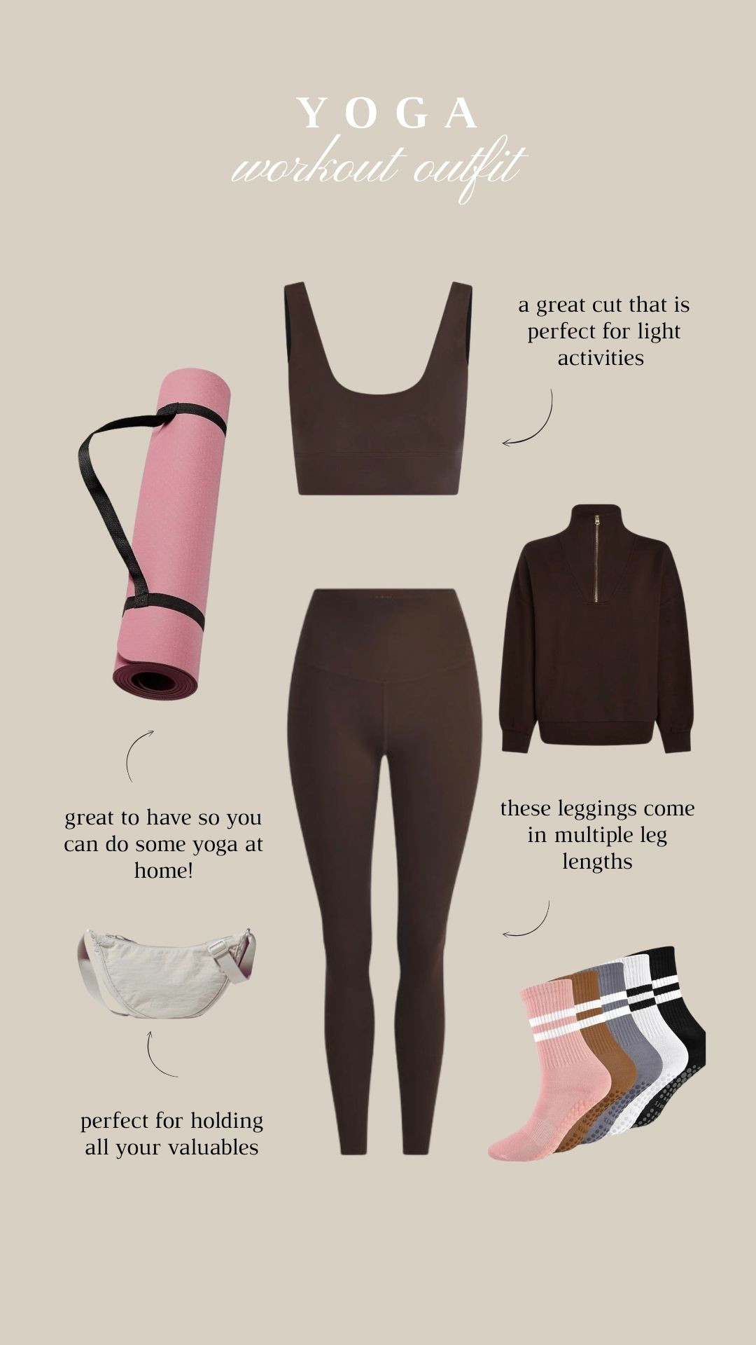 A classic yoga outfit in a lovely blend of brown and pink tones. I’ve linked extra leg lengths as well for ease. 

 #LTKuk #LTKwinter #LTKeurope