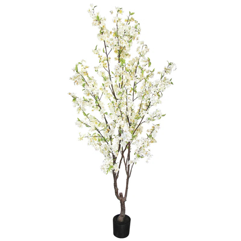 Artificial Cherry Blossom Tree in Pot | Wayfair North America