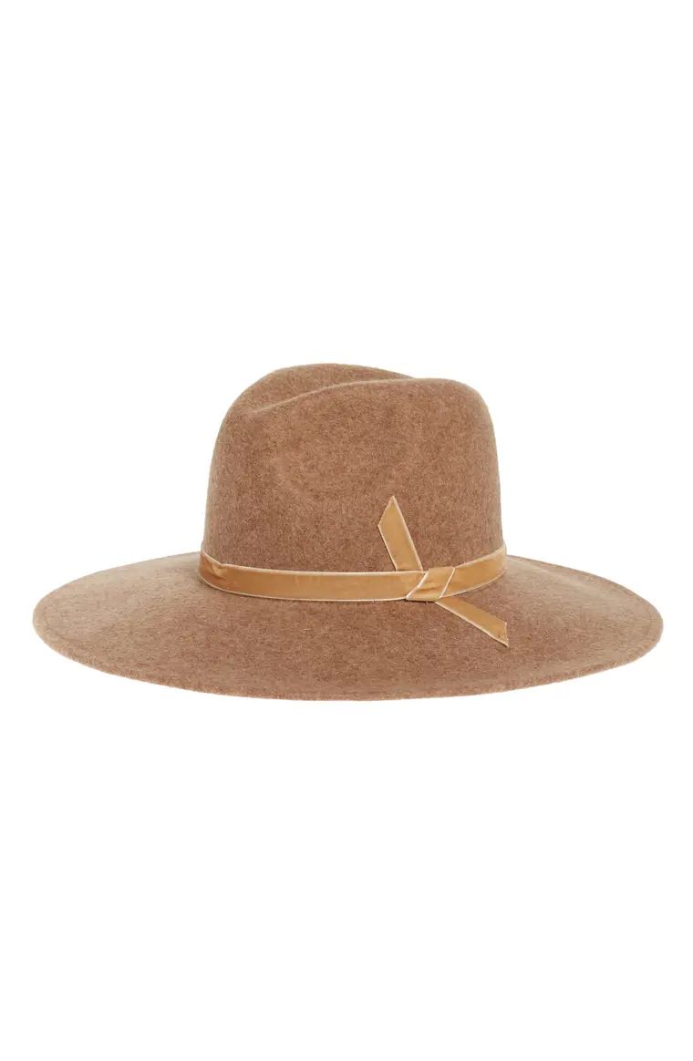 Velvet Trim Felted Wool Panama Hat | Nordstrom