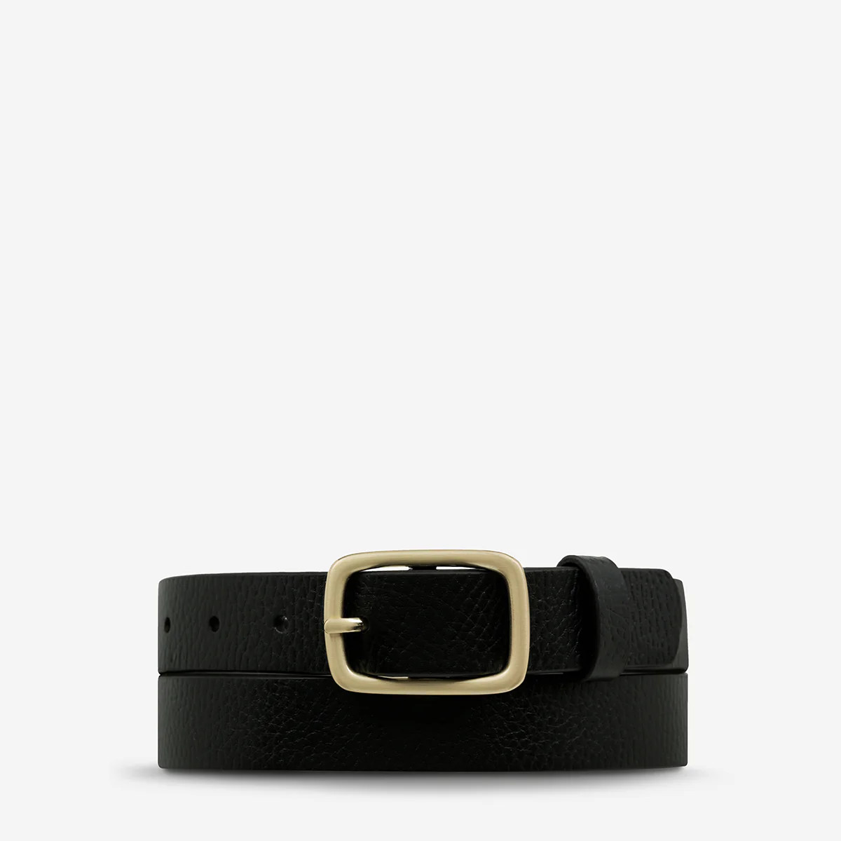 Nobody's Fault Women's Black/Gold Leather Belt | Status Anxiety® | Status Anxiety 