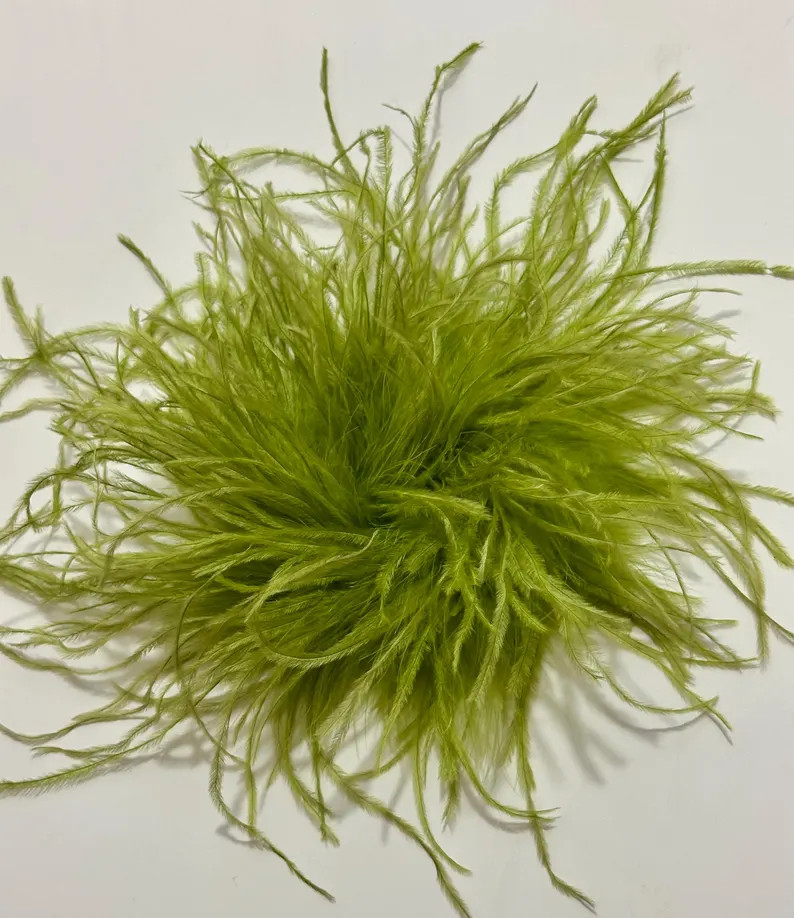 Feather Brooch Boutonniere, Ostrich Feather Brooch,silver Gray, Beige, Black,white, Navy, Green,d... | Etsy (Global)