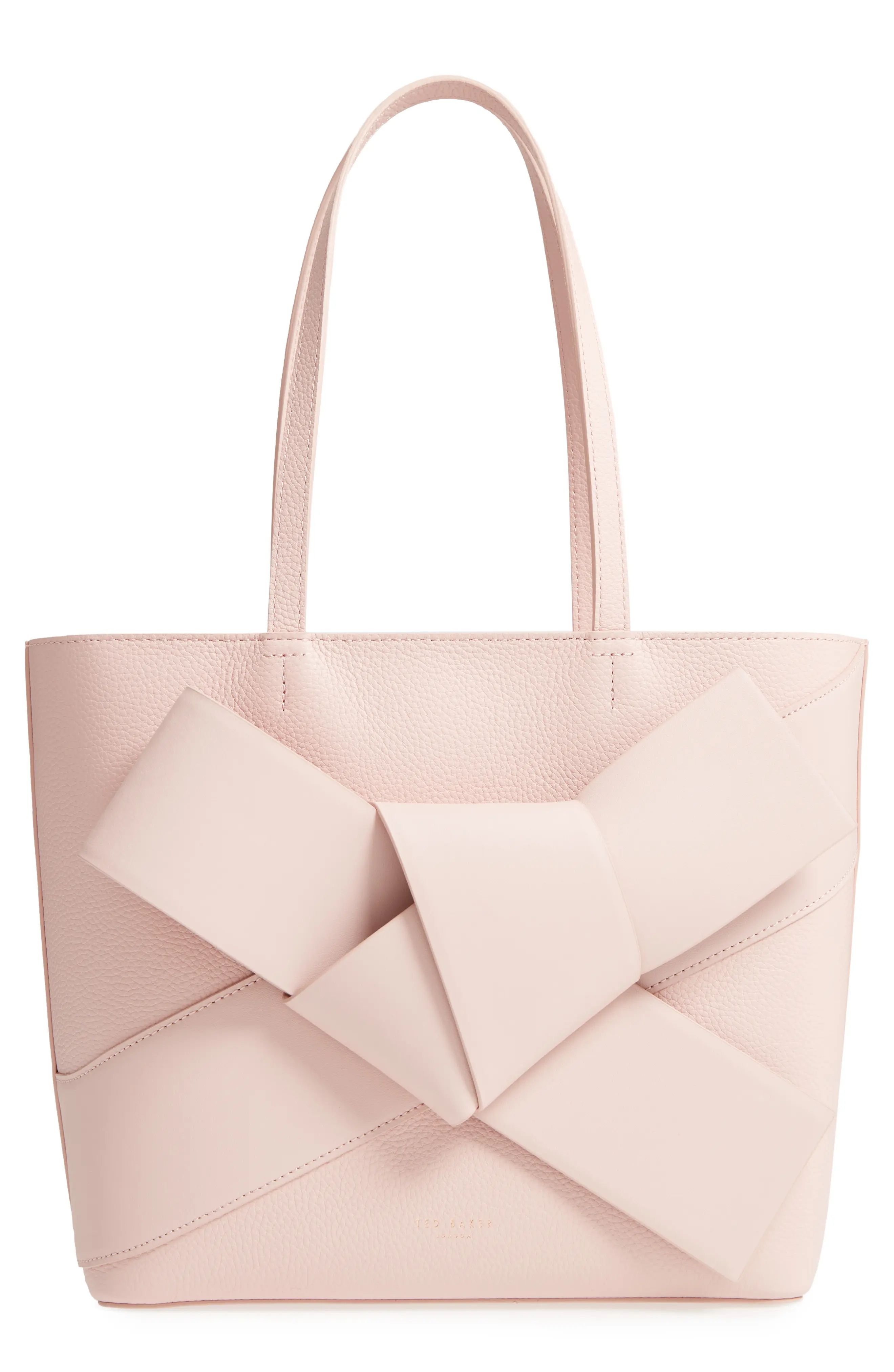 Ted Baker London Giant Knot Leather Shopper - Pink | Nordstrom