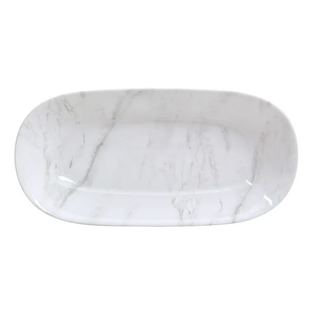 Better Homes & Gardens Melamine Marble Print Oval Serve Bowl, 3-Quart | Walmart (US)