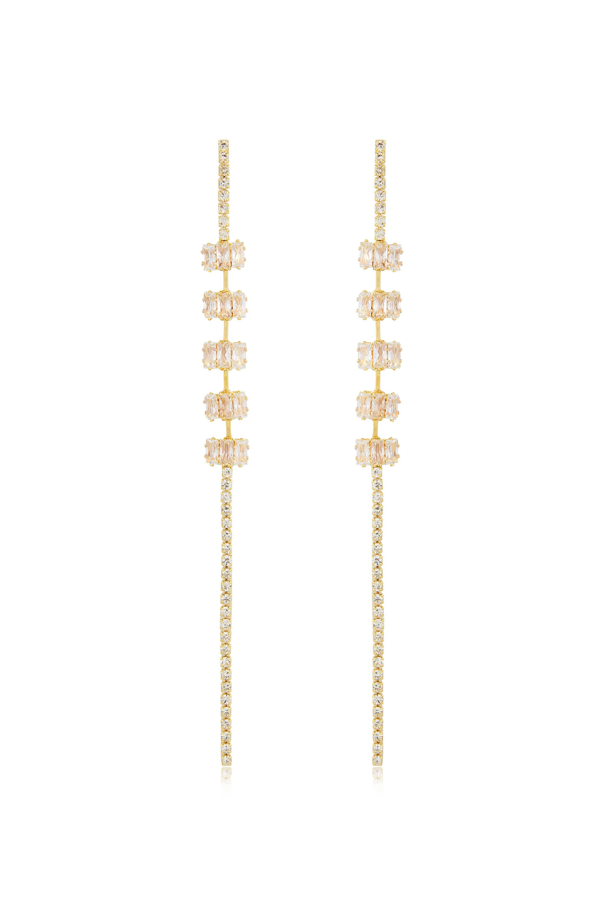 On the Line Crystal Linear Earrings | Ettika