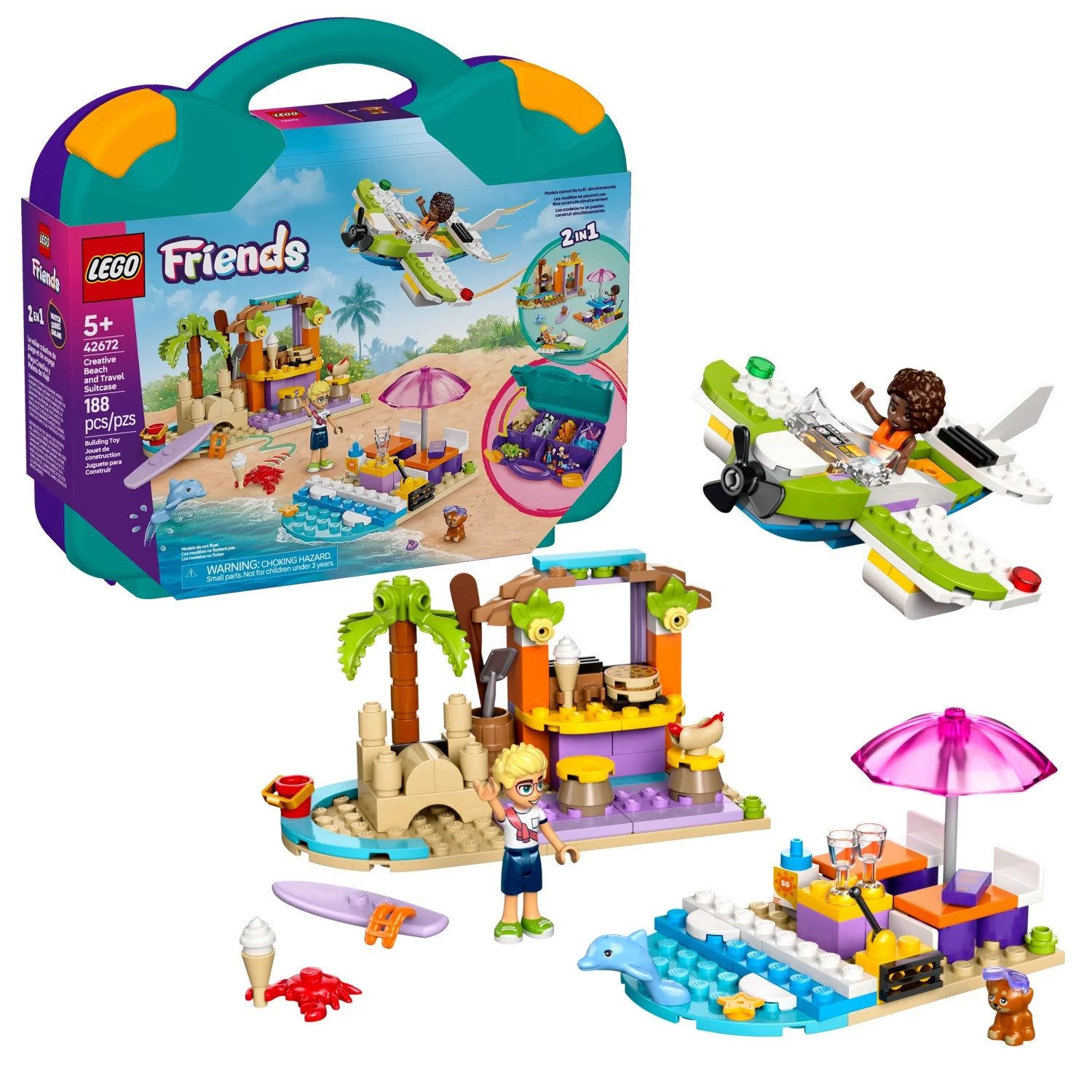 LEGO Friends Creative Beach and Travel Suitcase Toy Building Set - Portable Pretend Play Set for ... | Walmart (US)