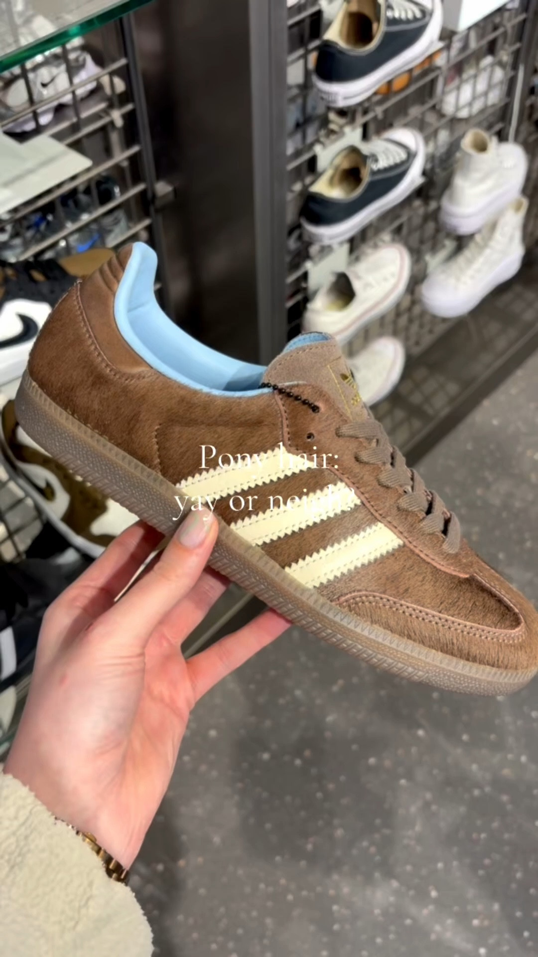 New Adidas Samba pony hair trainers in brown. Statement but neutral trainers , would you wear these? 

#LTKuk #LTKshoes #LTKfitness