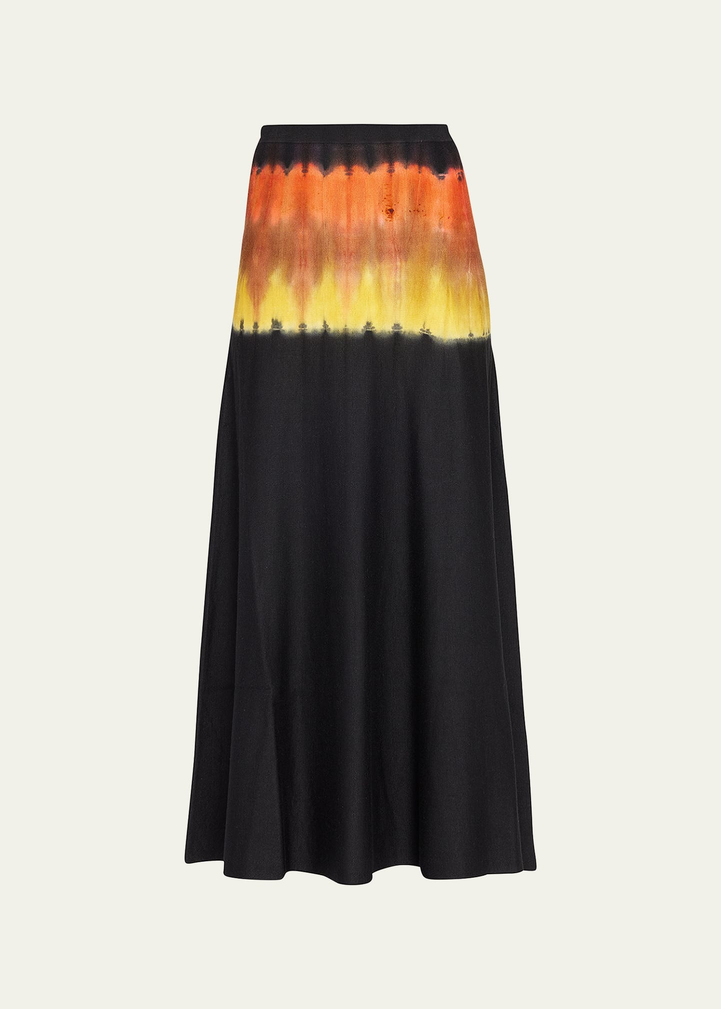 Olive Tie-Dye Cashmere Midi Skirt | Bergdorf Goodman