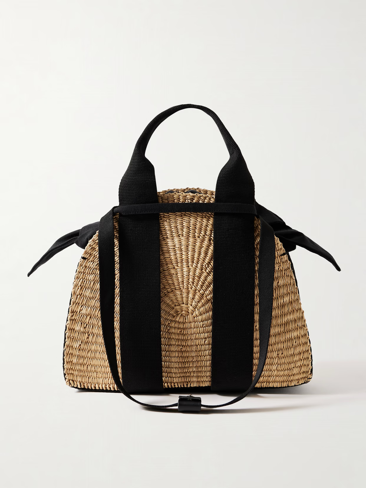MUUÑ - Mina Mini Canvas-trimmed Woven Straw Tote - Brown | NET-A-PORTER (UK & EU)