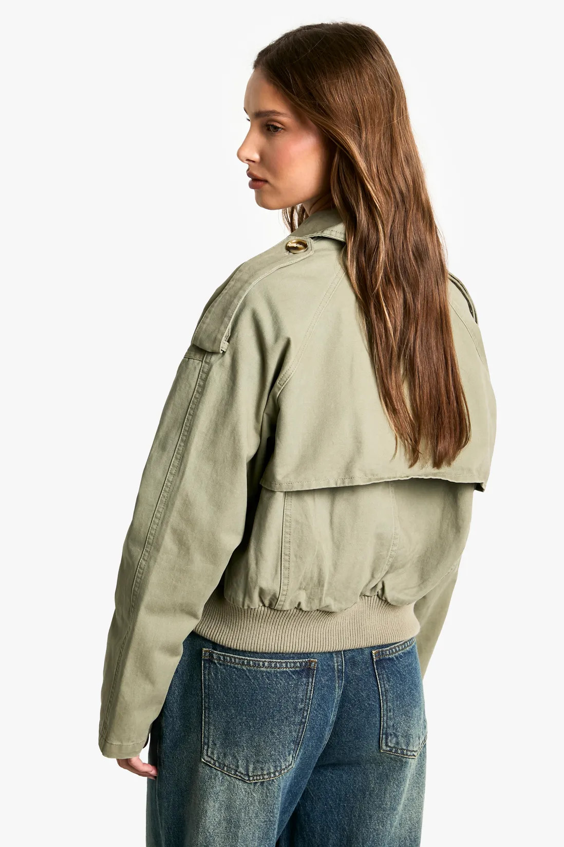 Rib Detail Short Trench Coat | boohoo (US & Canada)
