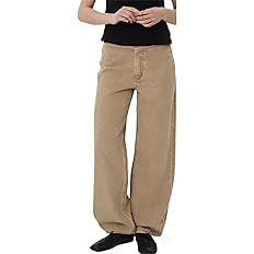 Women's Low Rise Wide Leg Jeans Casual Elastic Waist Baggy Denim Pants Vintage Wash Trousers | Amazon (US)