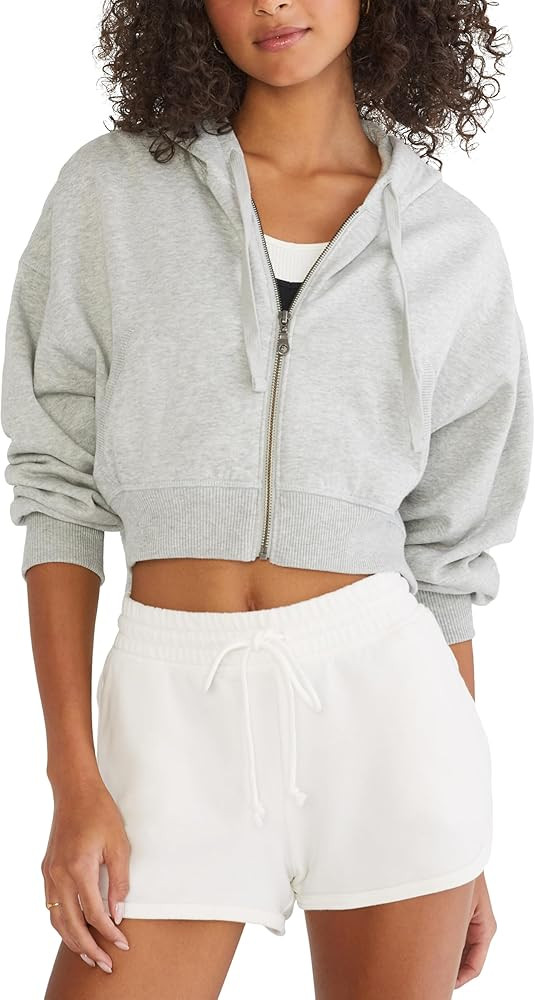 AEROPOSTALE womens Cropped Full Zip Relaxed Fit Hoodie | Amazon (US)