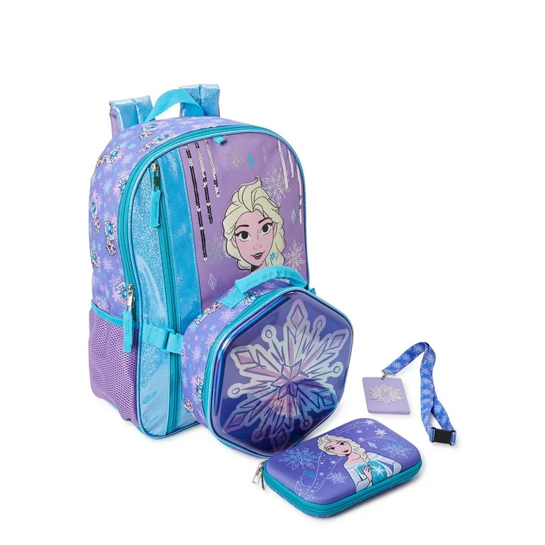 Disney Frozen Elsa Girls Snow Dreams with Lunch Bag 4-Piece Set Blue | Walmart (US)