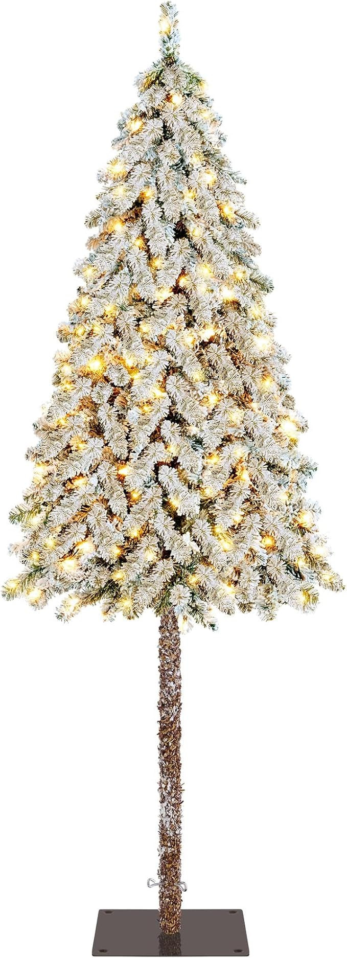 Yaheetech 6ft Pre-Lit Artificial Pencil Christmas Tree with 175 Incandescent Warm Lights, Snow Fl... | Amazon (US)
