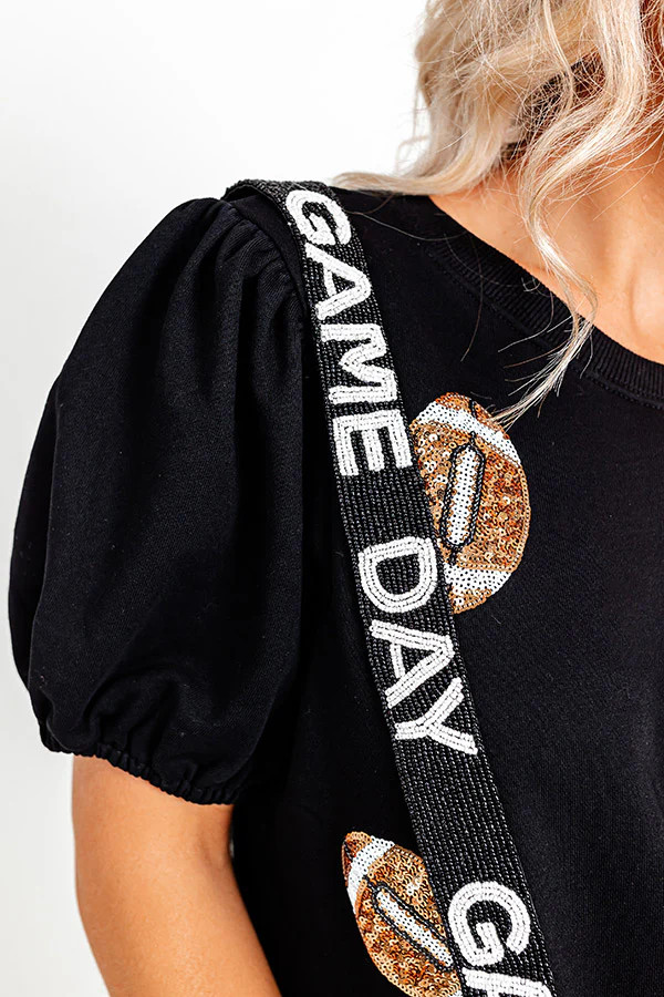 Game Day Beaded Purse Strap in Black | Impressions Online Boutique