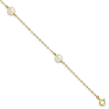 14K 5-6mm White Near Round Freshwater Cultured Pearl 3-station Bracelet (Weight: Grams Length: 7.25 Inches) | Walmart (US)