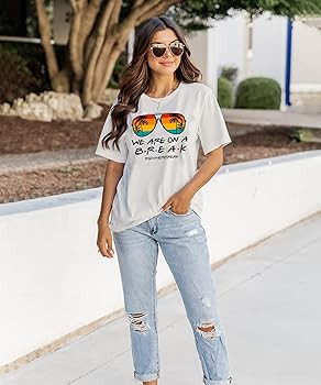 Womens Last Day of School Teacher Shirt School Day Gifts Funny Teacher Summer Break Graphic T-Shi... | Amazon (US)