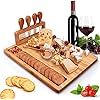 Bamboo Cheese Board Meat Charcuterie Platter Serving Tray W/ 4 Tableware Stainless Steel Knife, H... | Amazon (US)