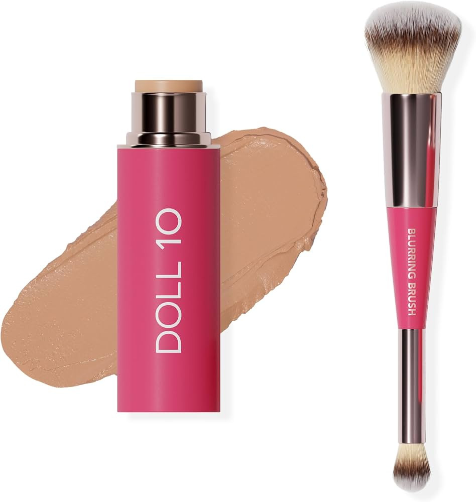 Peptide Blur Stick Foundation + Blurring Brush, Medium Buildable Coverage, Soft-Focus Pore Blurri... | Amazon (US)