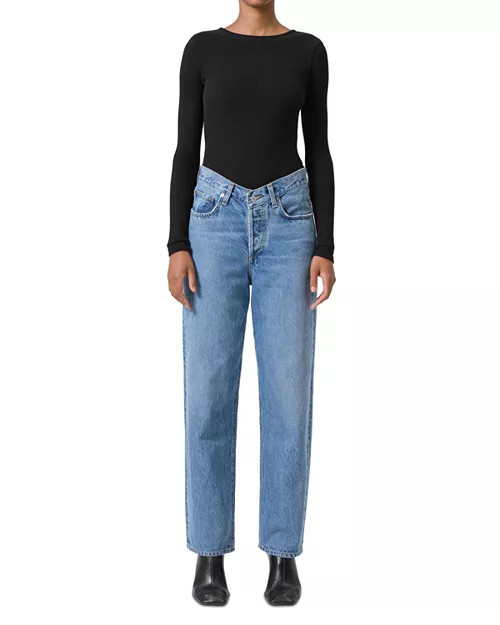V-Waist High Rise Baggy Jeans in Fairway | Bloomingdale's (US)