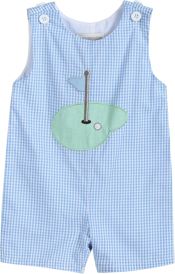 Lil cactus Boys Baby and Toddler Applique Shortall Overalls Romper | Amazon (US)