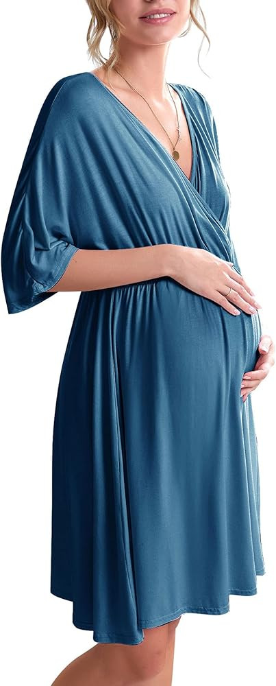 Ekouaer 3 in 1 Labor/Delivery/Hospital Gown Maternity Dress Nursing Nightgown Sleepwear for Breas... | Amazon (US)