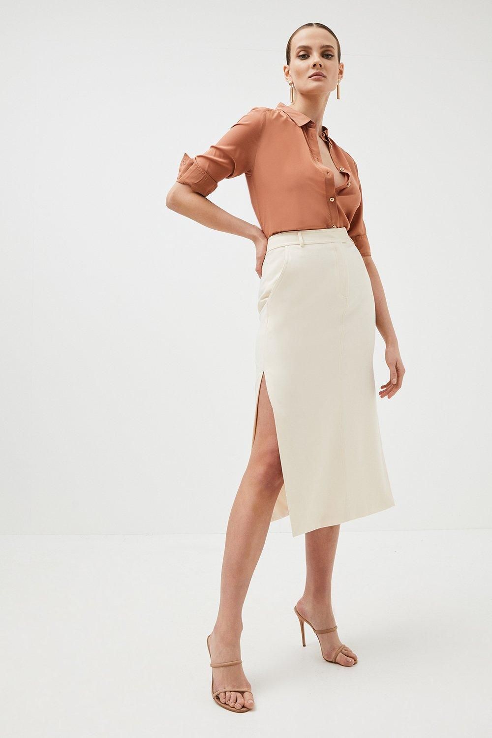 Clean Tailored Pencil Skirt | Karen Millen UK + IE + DE + NL