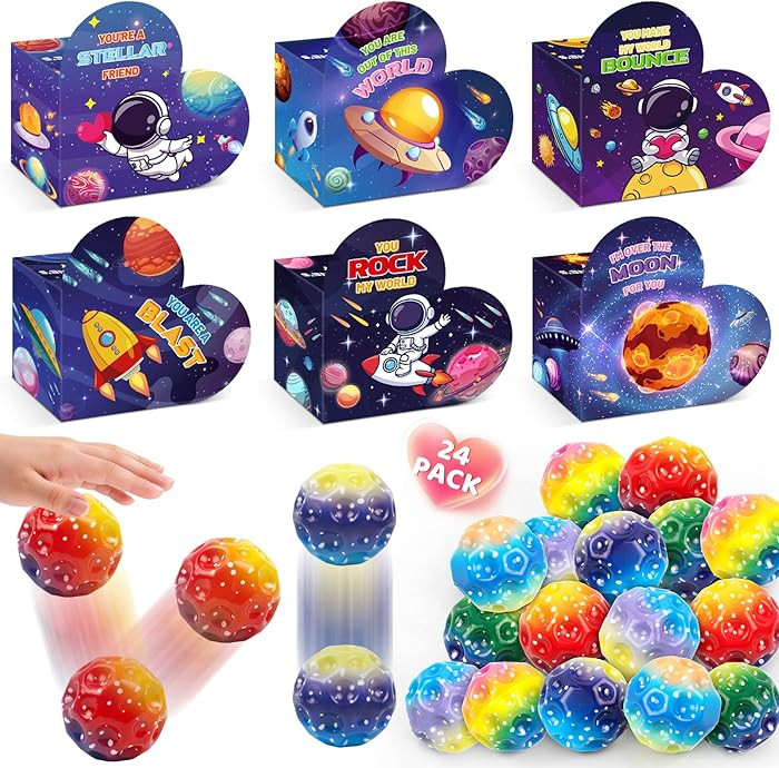 SpringFlower Valentines's Day Card For Kids, Valentines Greeting Cards Boxes With Bouncy Balls To... | Amazon (US)