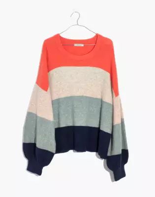 Striped Gladwell Balloon-Sleeve Pullover Sweater | Madewell