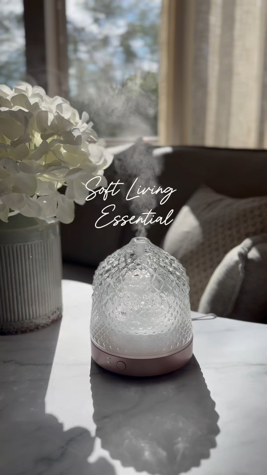 Obsessed with how soft and pretty this oil diffuser feels.
Both the dome and reservoir are glass! Which is a non reactive material and won’t leach harmful chemicals into the essential oil.  
#cozyhome #neutralhome #

#LTKFindsUnder50 #LTKHome